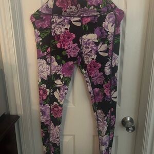 Victoria's Secret Purple and Green Floral Leggings